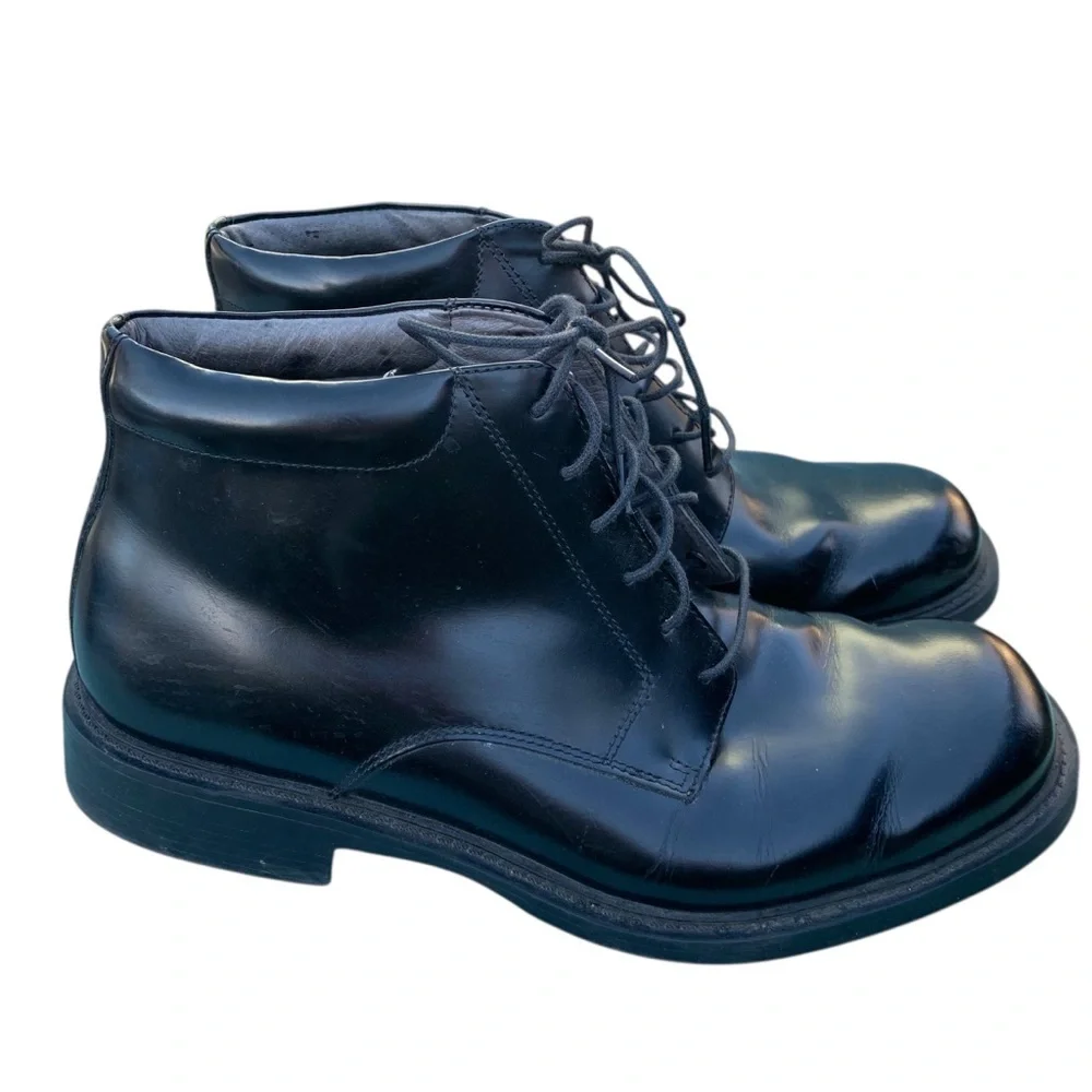 Classic Black Leather Men's Boots Bass Market Size 11 Waterproof